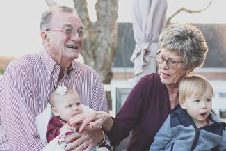 Grandparents with grandchildren.